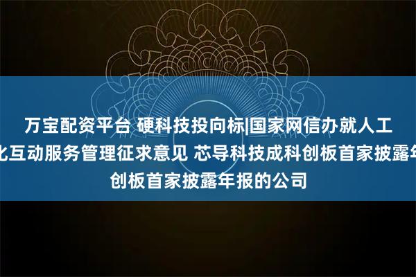 万宝配资平台 硬科技投向标|国家网信办就人工智能拟人化互动服务管理征求意见 芯导科技成科创板首家披露年报的公司